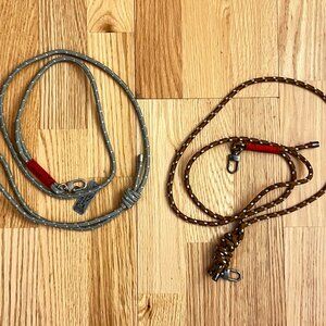 Topologie phone strap lanyards brown/navy and sage/silver (sold as a set)